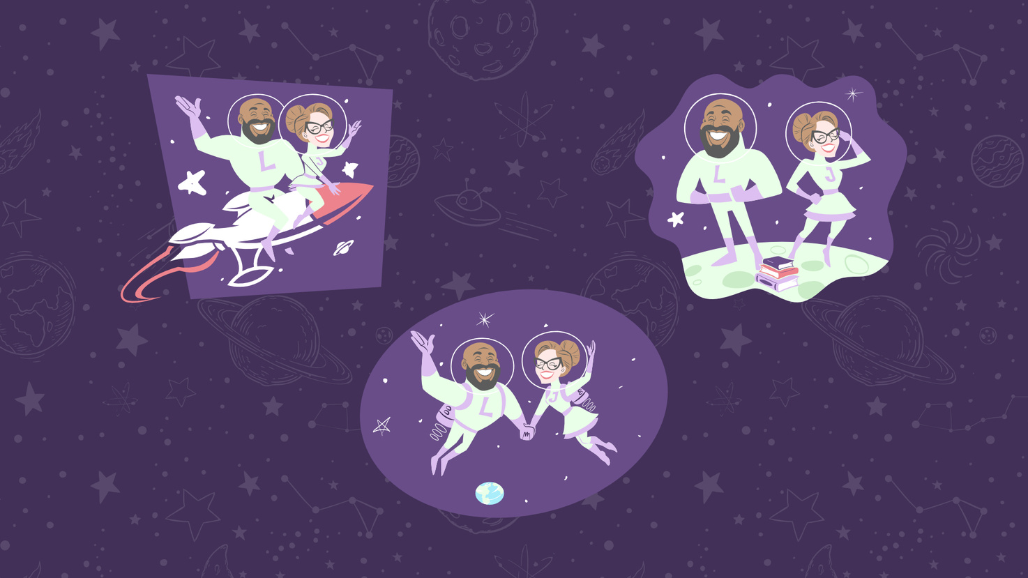 selection of LinkJoy cartoon mascots