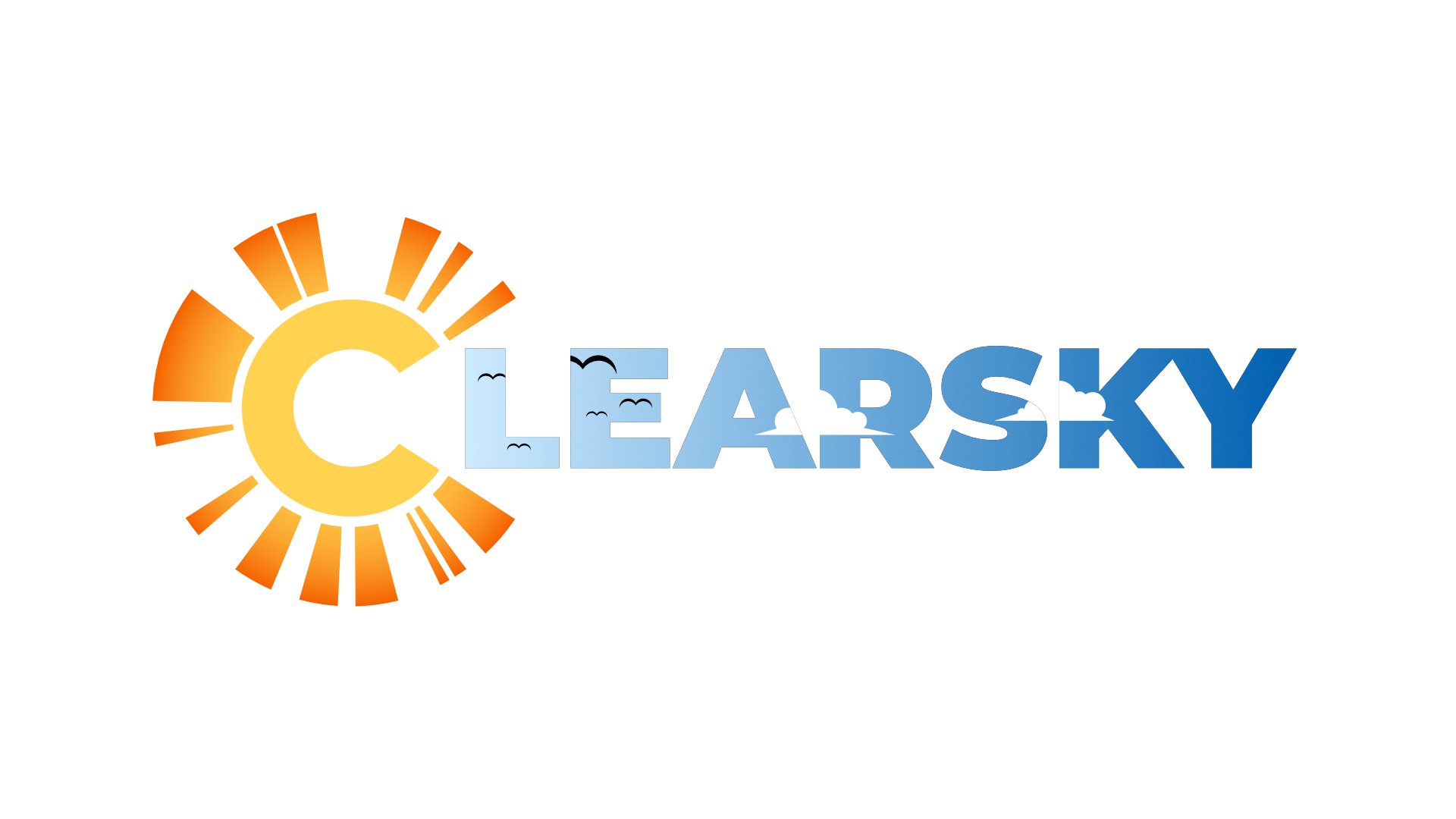 ClearSky logo shown in day and night color variations to demonstrate context-aware branding.