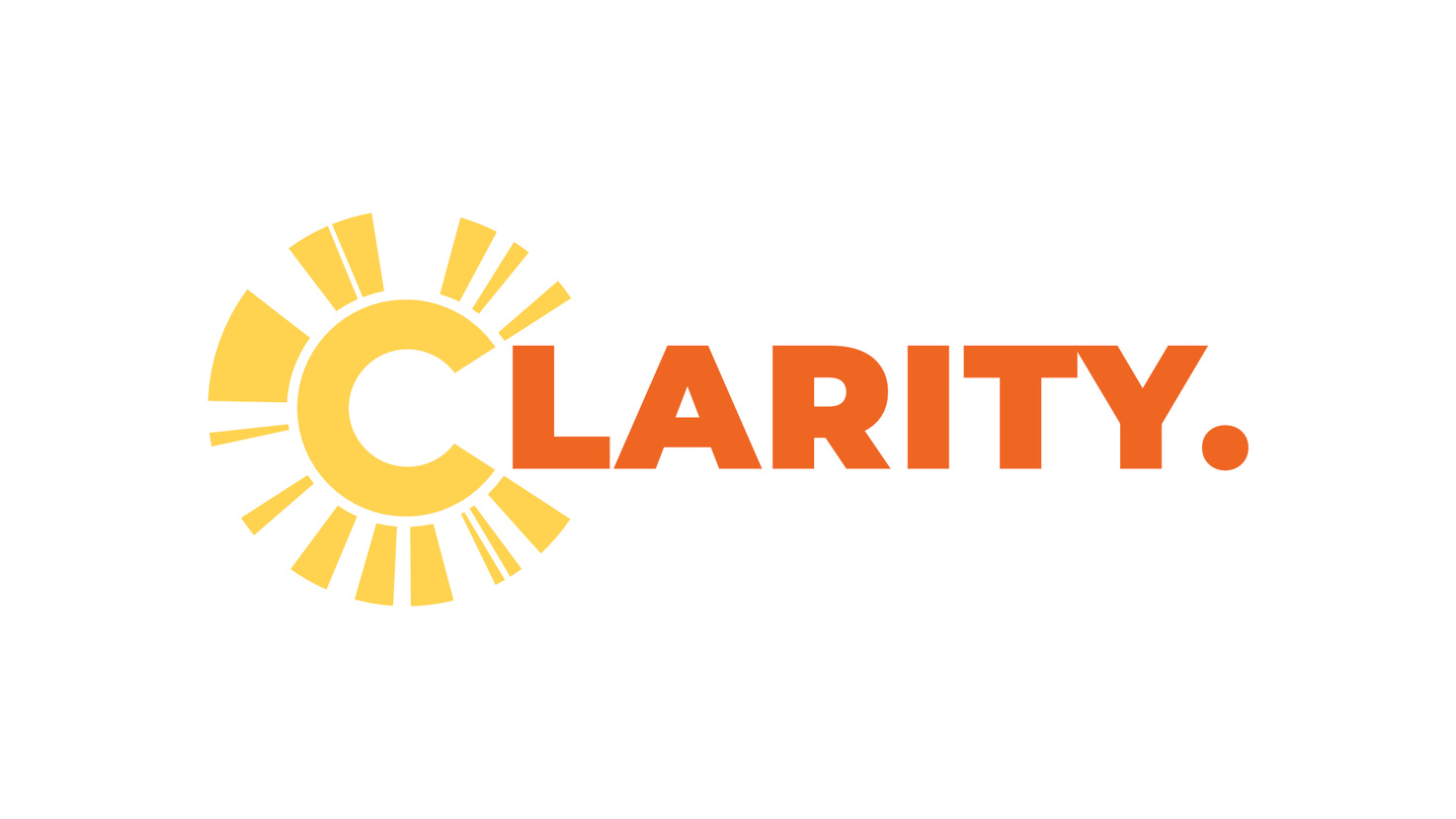 Typographic slide displaying the word “Clarity” to represent ClearSky’s primary brand value.